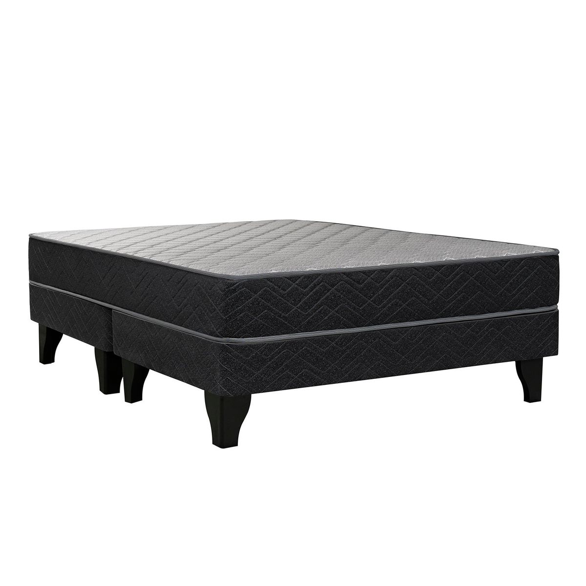 CELTA - Cama Europea Apolo Black 2 Plazas X 1.90Mt Base Dividida Celta