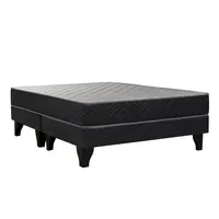 Cama Europea Apolo Black 2 Plazas X 1.90Mt Base Dividida