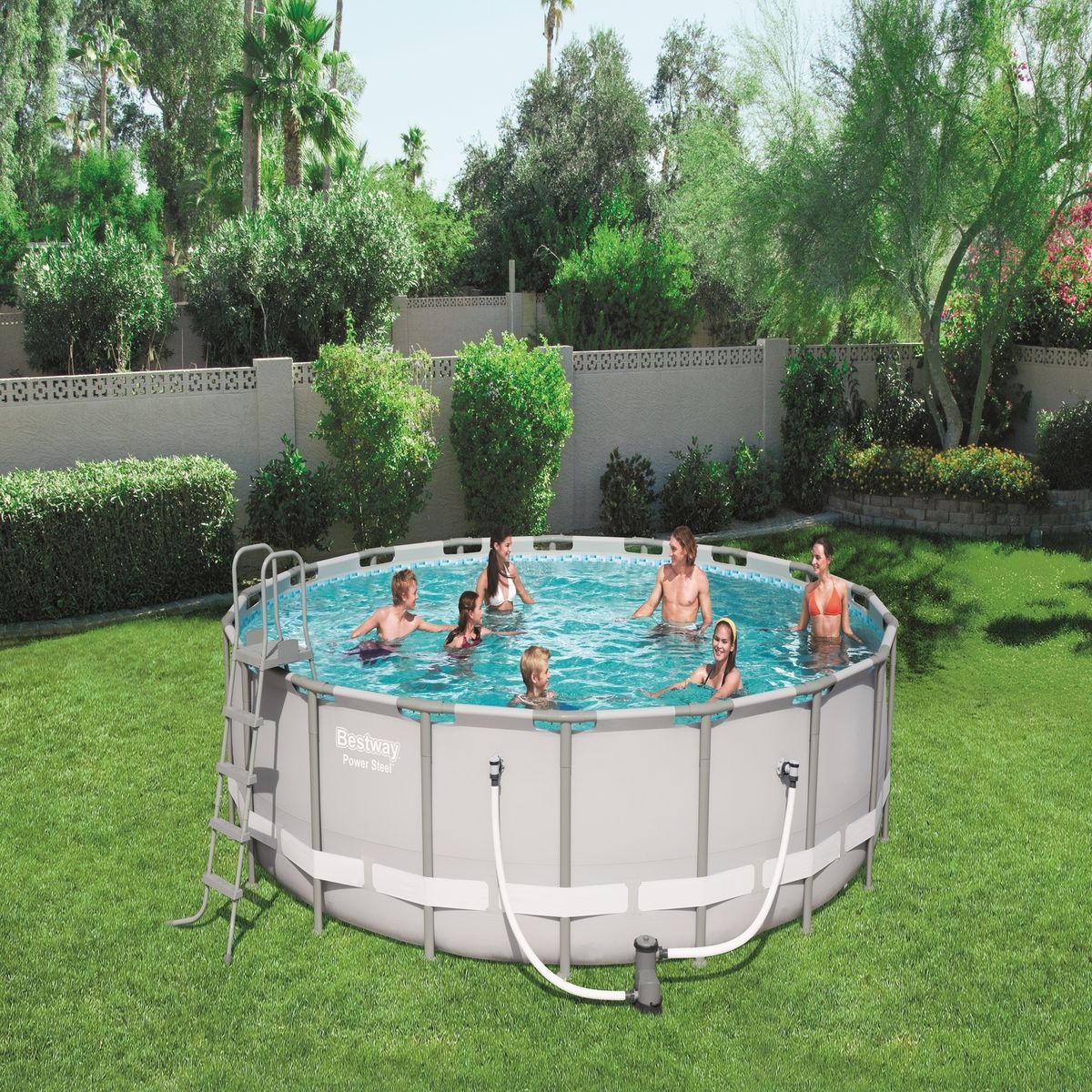 BESTWAY - Piscina Power Steel Redonda 5.49M X 1.32 M