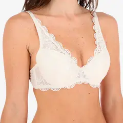 FLORES - Sostén Con Encaje Doble Push Up Mujer