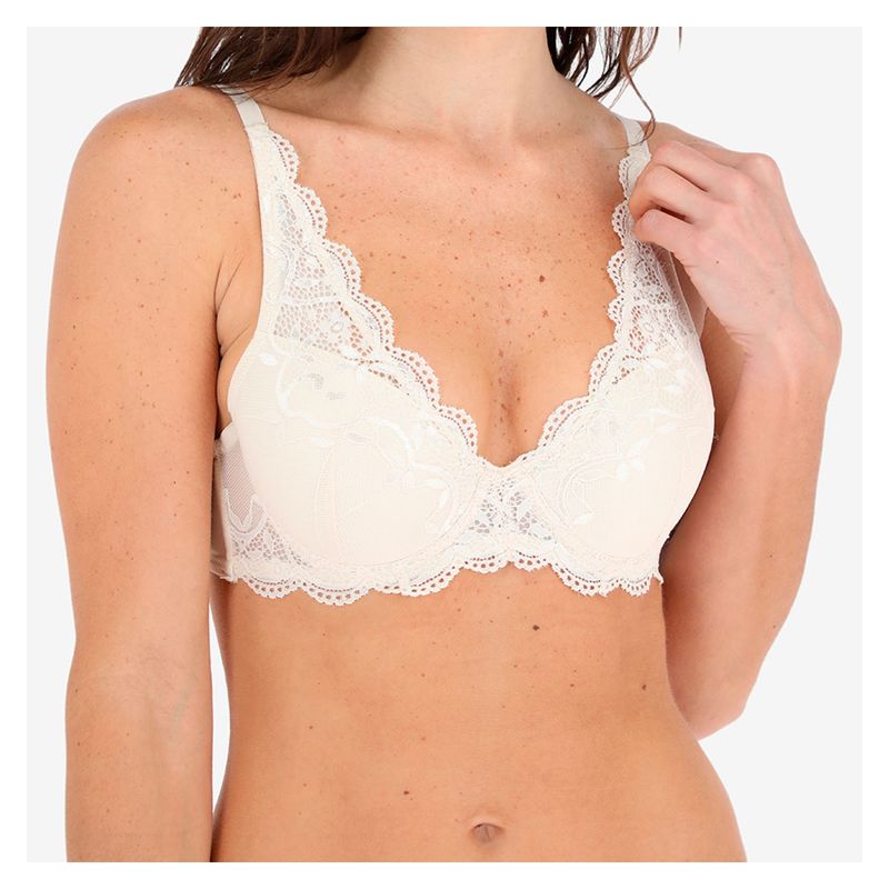 FLORES - Sostén Con Encaje Doble Push Up Mujer Flores