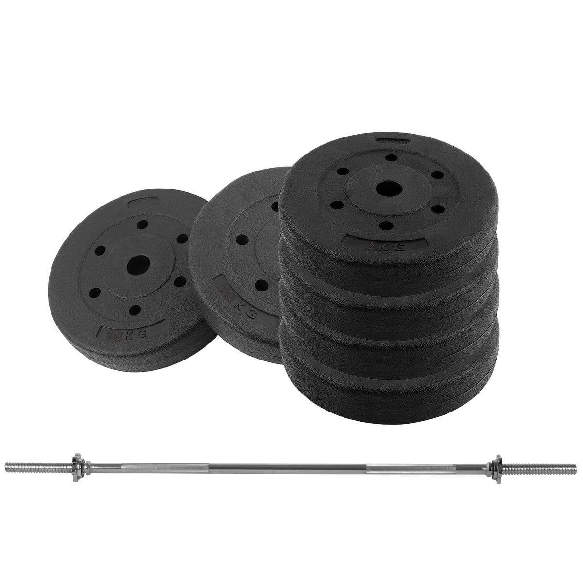ATHLETICX - PACK BARRA RECTA 1.5 M + 40 KG DISCOS DE CEMENTO