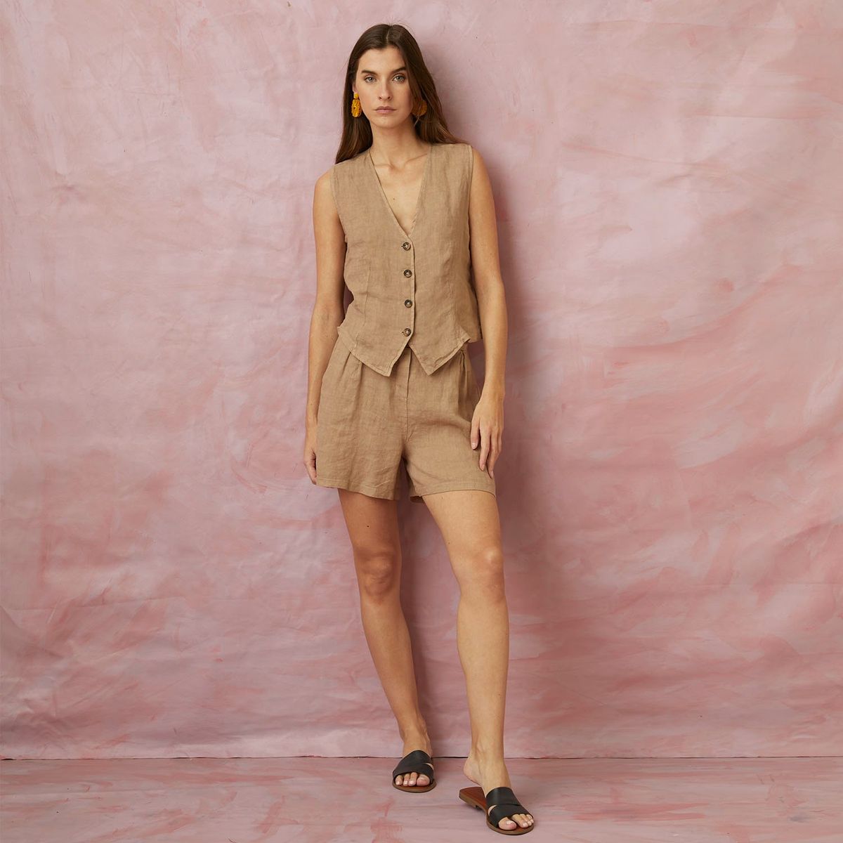 BASEMENT - Short Mujer Lino Italia Basement