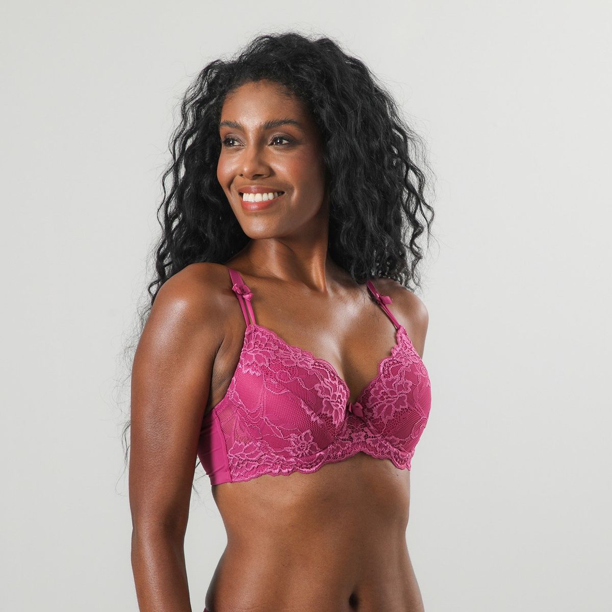 FLORES - Sostén Copas Encaje Pabilo Mujer Flores