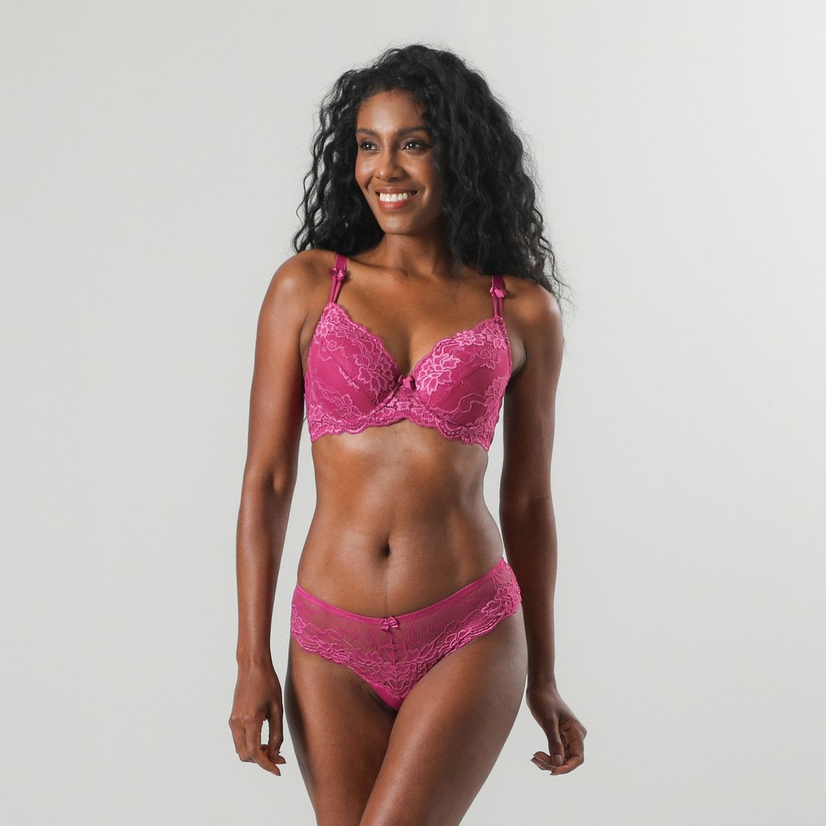 FLORES - Sostén Copas Encaje Pabilo Mujer Flores