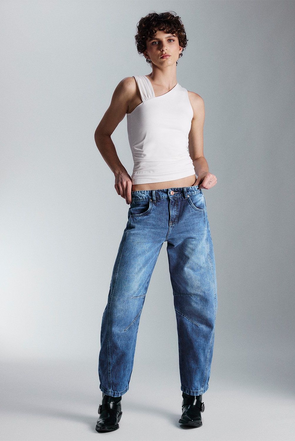 AMERICANINO - Jeans Americanino Baggy Tiro Alto Mujer 100% Algodón
