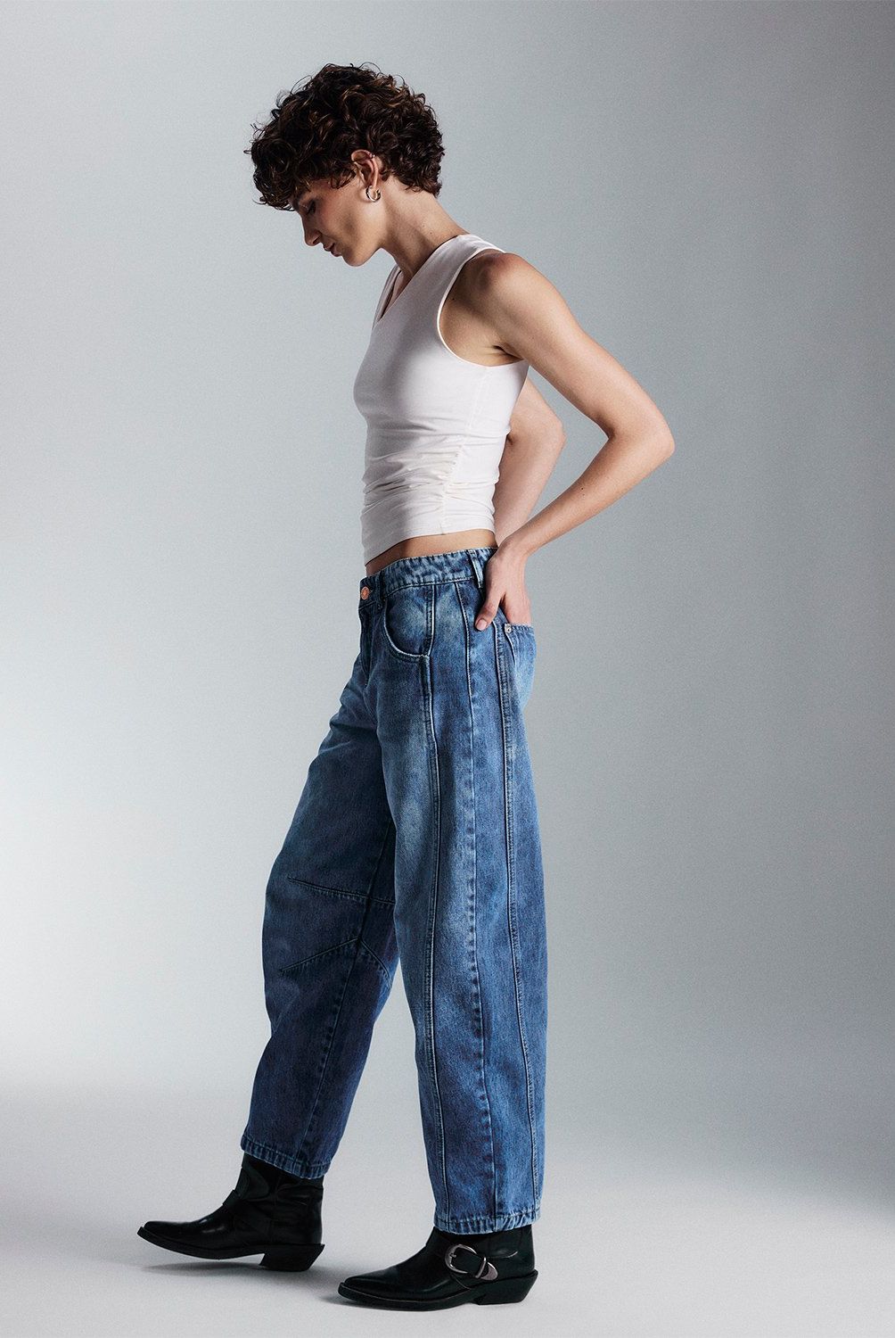 AMERICANINO - Jeans Americanino Baggy Tiro Alto Mujer 100% Algodón