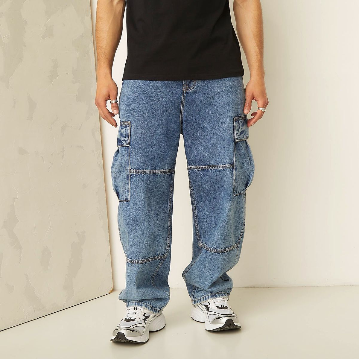 AMERICANINO - Jeans Cargo Americanino Baggy 100% Algodón Hombre