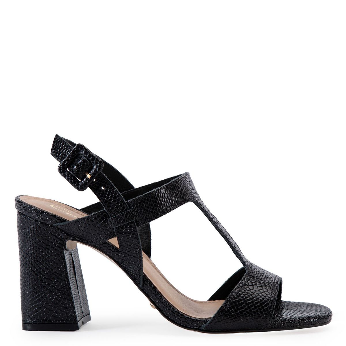 GACEL - Sandalia Mujer Cuero Negro Gacel