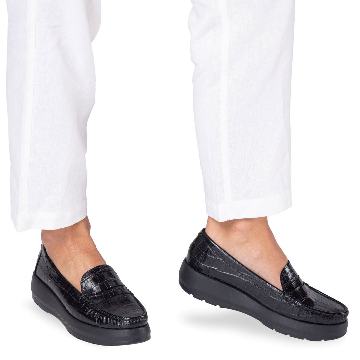 GACEL - Mocasín Mujer Cuero Negro Gacel