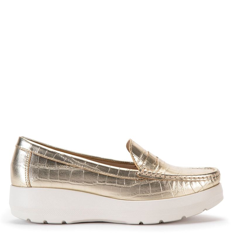 GACEL - Mocasin Mujer Cuero Dorado Gacel