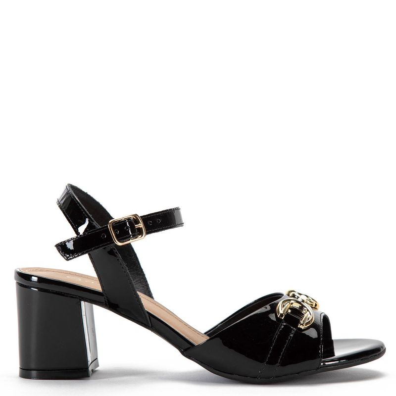 GACEL - Sandalia Mujer Cuero Negro Gacel
