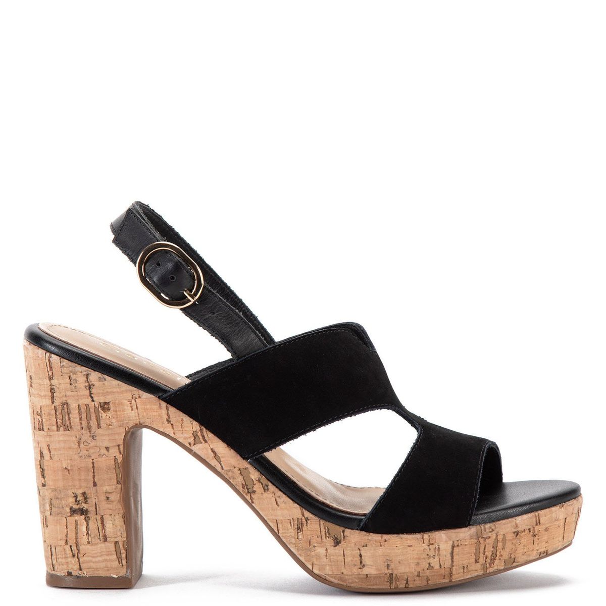 GACEL - Sandalia Mujer Cuero Negro Gacel