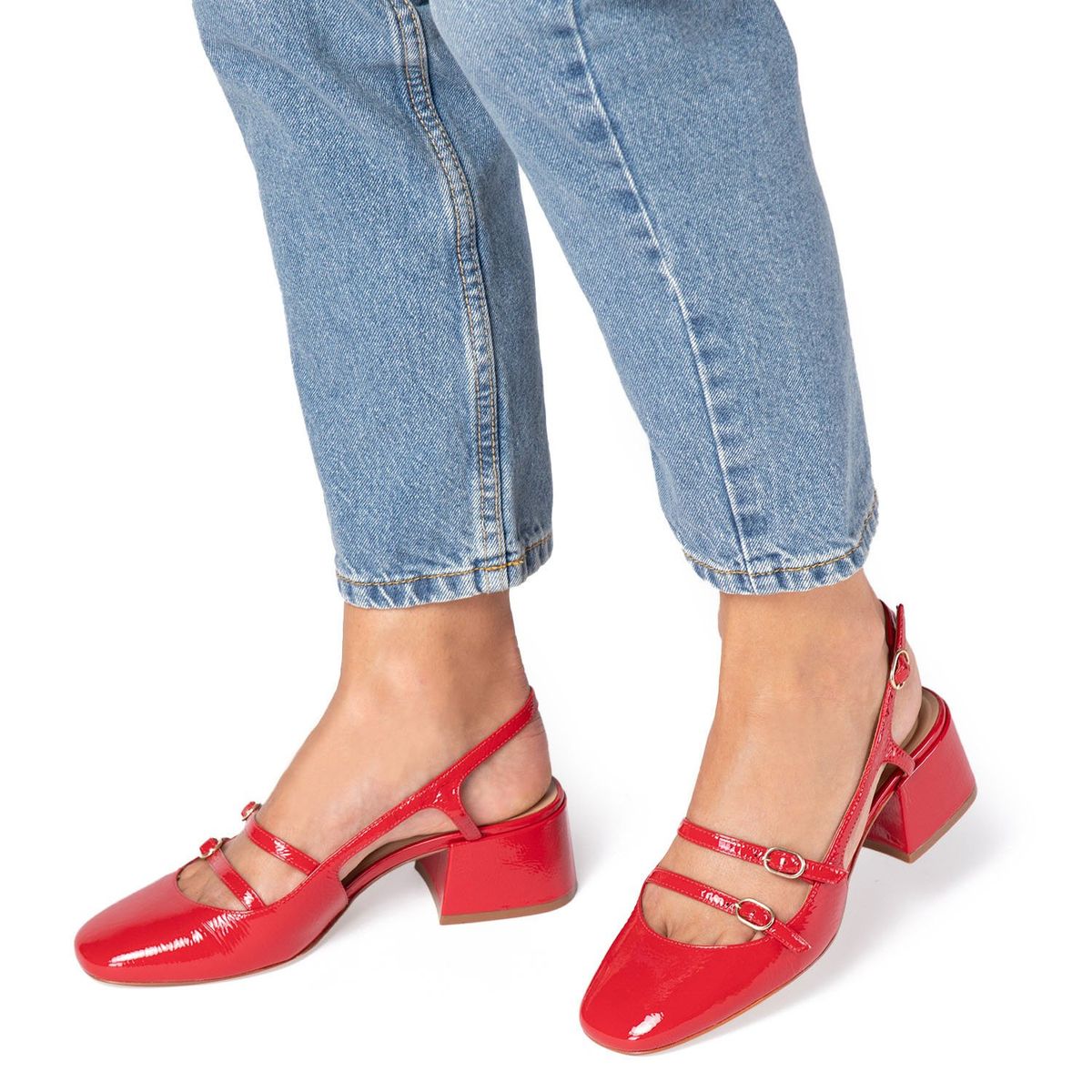 GACEL - Zapato Casual Mujer Cuero Rojo Gacel