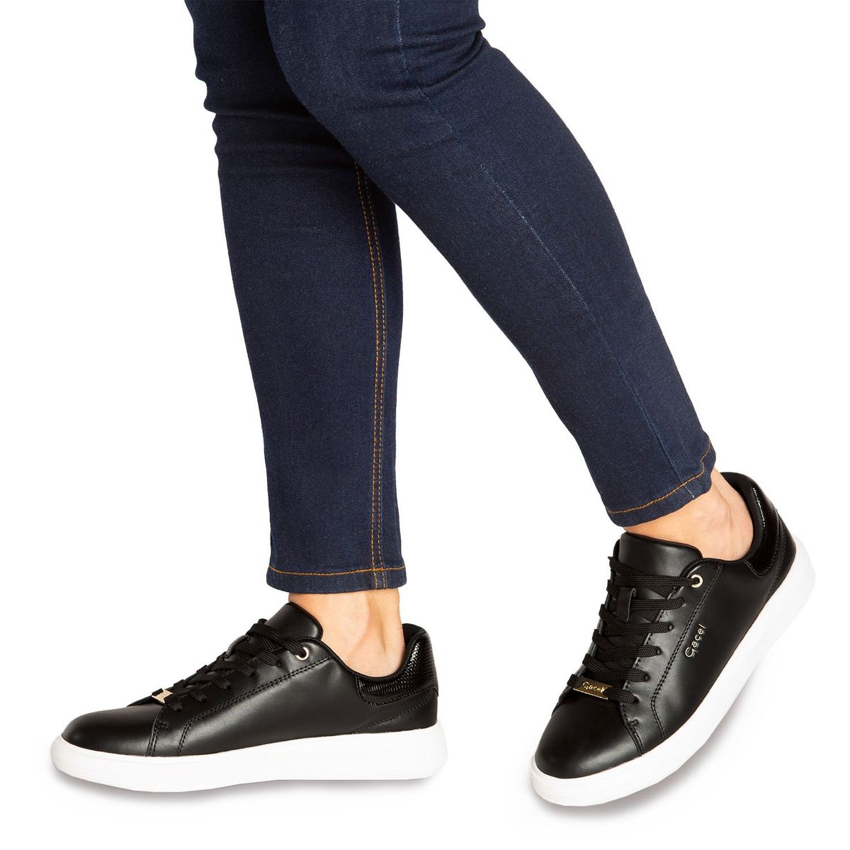 GACEL - Zapato Casual Mujer Cuero Negro Gacel