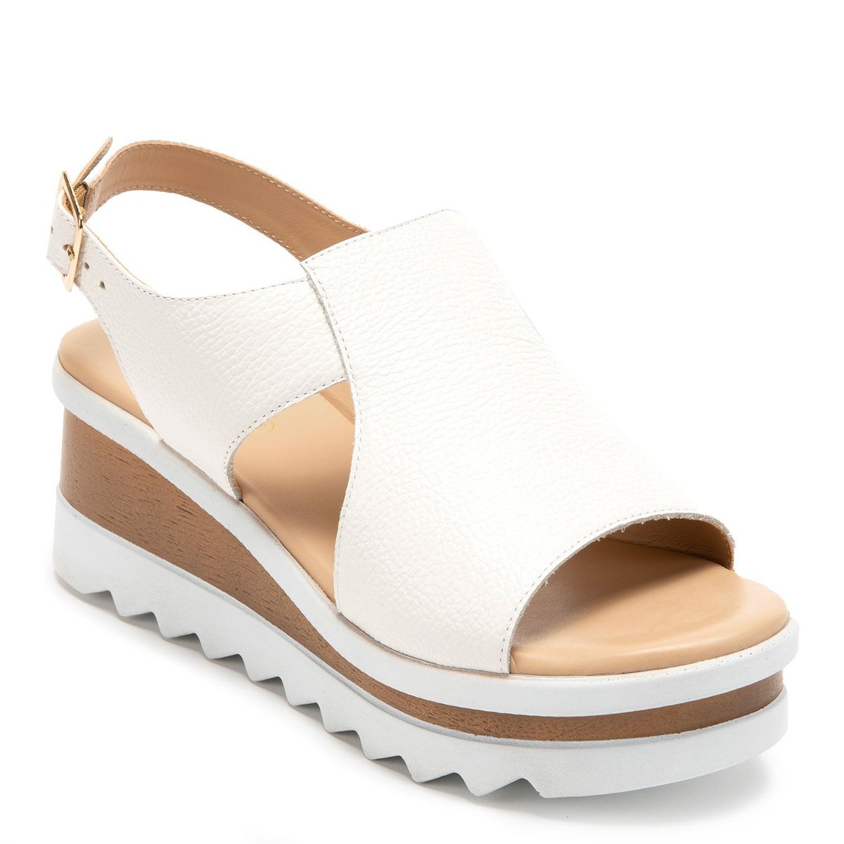 GACEL - Sandalia Mujer Cuero Blanco Gacel