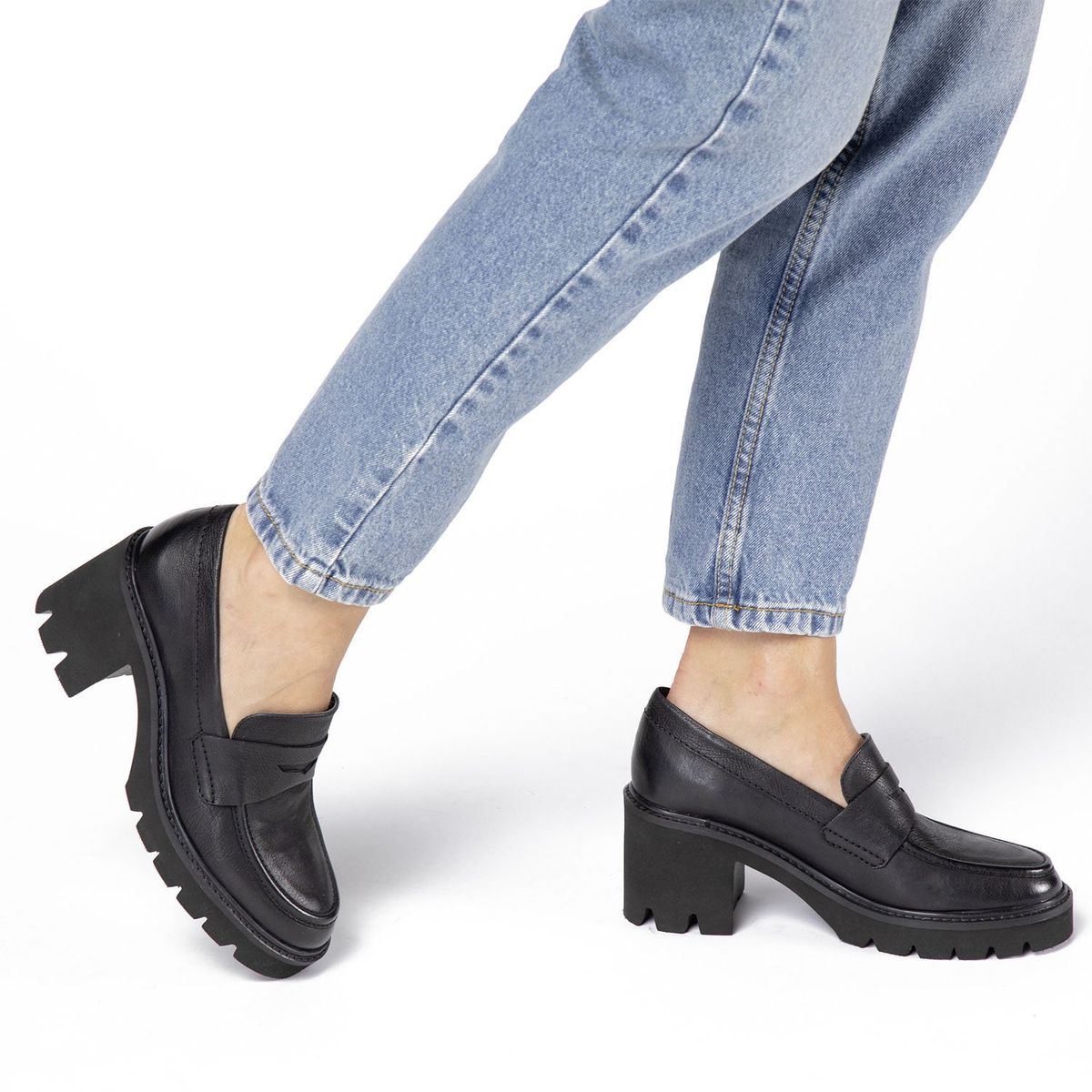 GACEL - Mocasín Mujer Cuero Negro Gacel