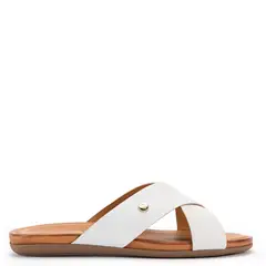 GACEL - Sandalia Mujer Cuero Blanco Tiras Cruzadas