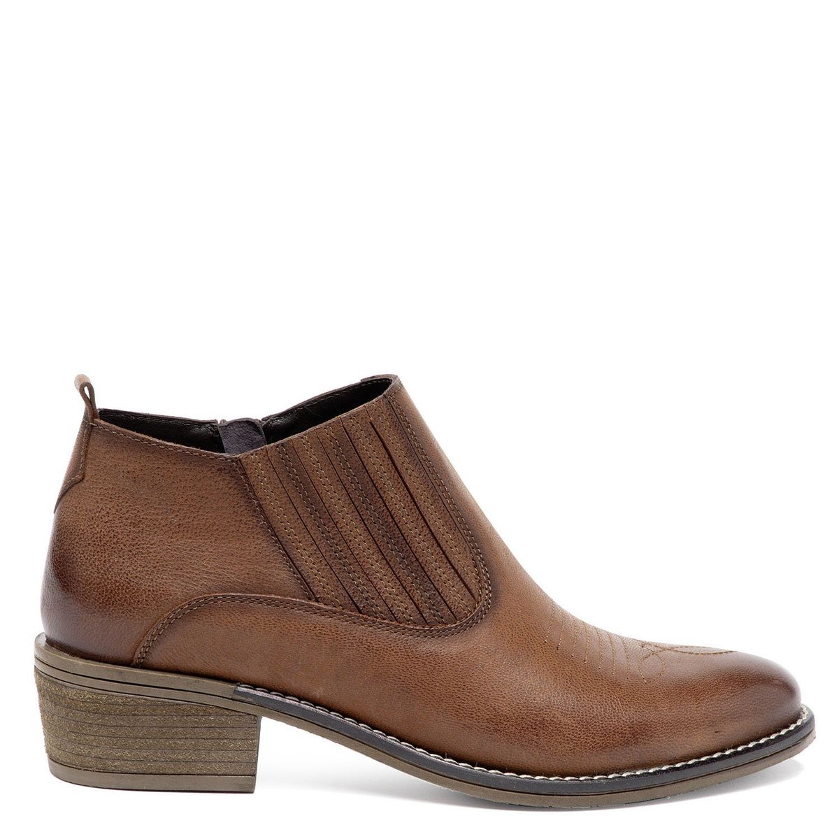 GACEL - Botín Mujer Cuero Café Gacel