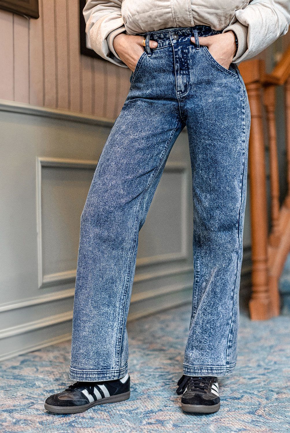 RAINDOOR - Jeans Recto Tiro Alto Mujer Raindoor