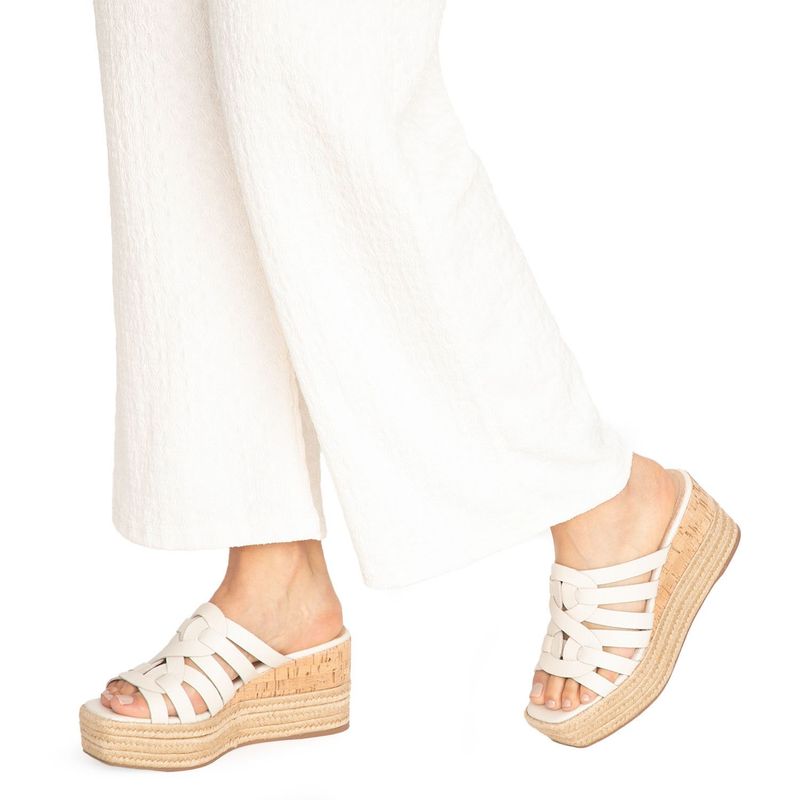 GACEL - Sandalia Mujer Cuero Blanco Gacel