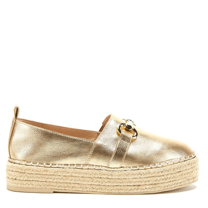 GACEL - Alpargata Mujer Cuero Dorado Gacel