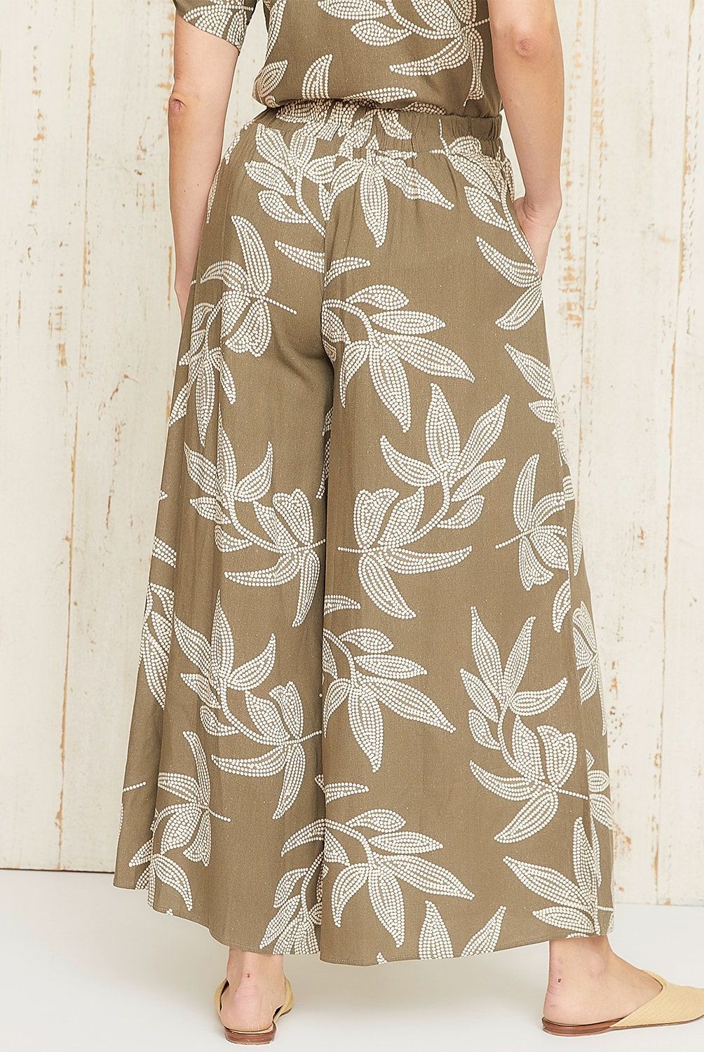 S COCCI - Pantalón S.cocci Tiro Alto Lino Culotte Mujer Estampado