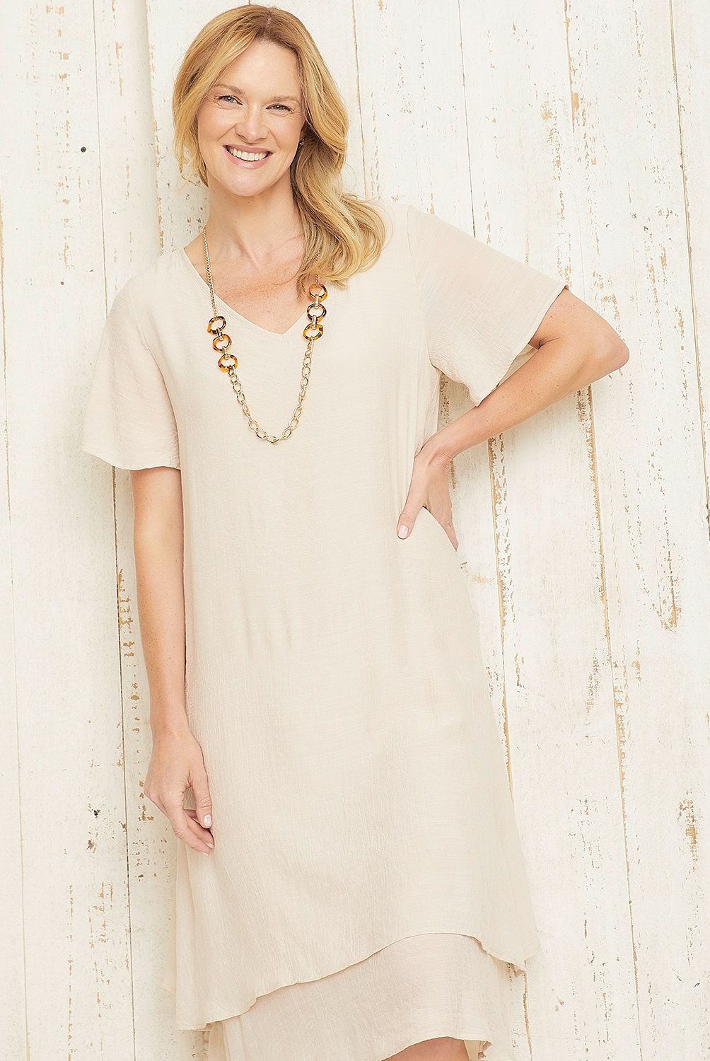 S COCCI - Vestido Midi Mujer S Cocci Lino Casual