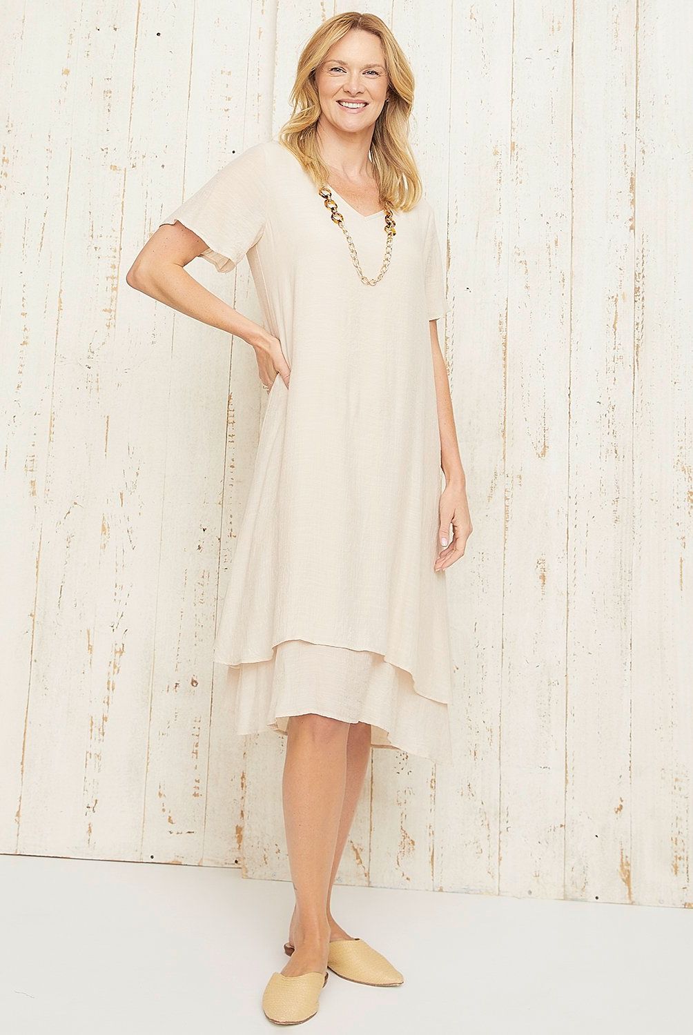 S COCCI - Vestido Midi Mujer S Cocci Lino Casual