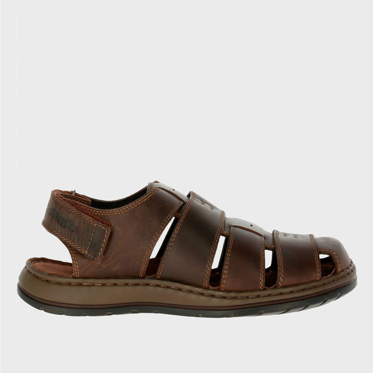 HUSH PUPPIES - Sandalia Hombre Cuero Café Hush Puppies