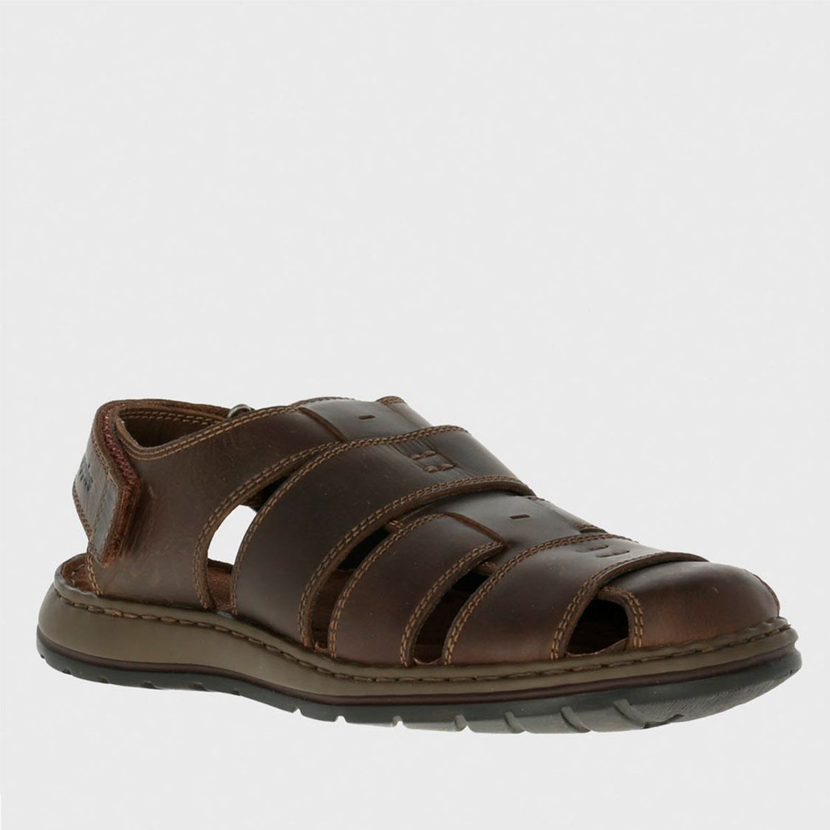 HUSH PUPPIES - Sandalia Hombre Cuero Café Hush Puppies