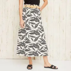 S COCCI - Falda Midi S.cocci Lino Diseño Flores Mujer