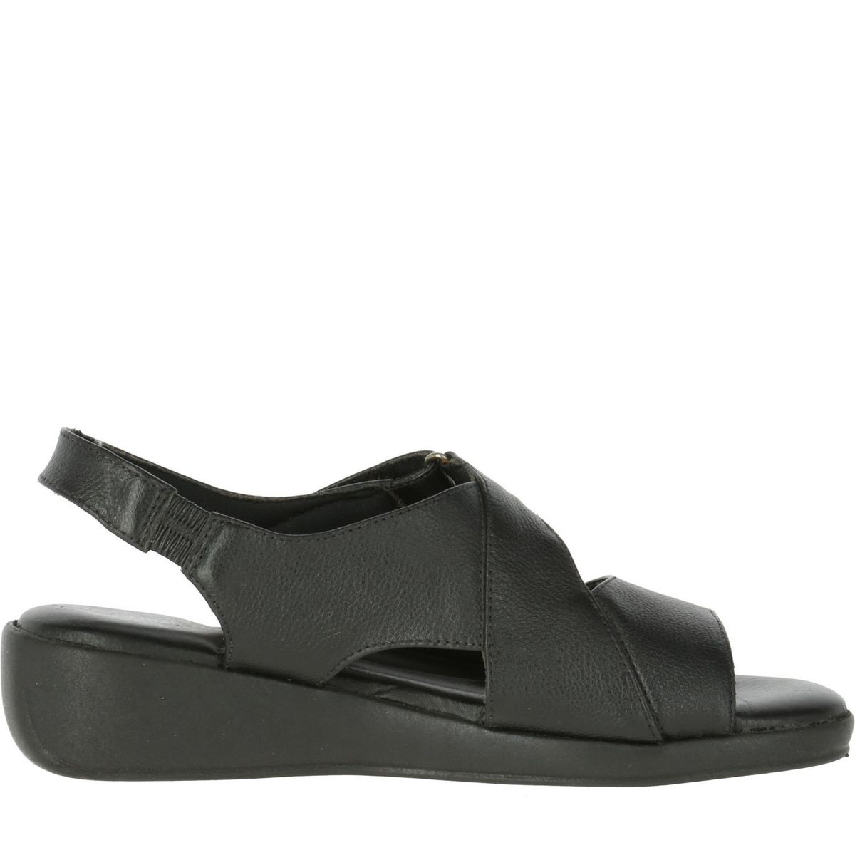 HUSH PUPPIES - Sandalia Mujer Cuero Negro Hush Puppies