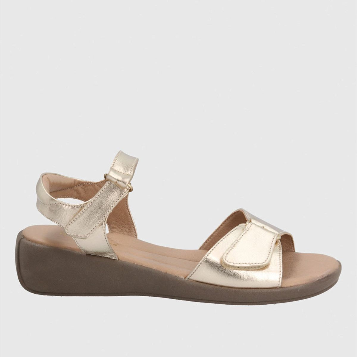 HUSH PUPPIES - Sandalia Mujer Cuero Dorado Hush Puppies
