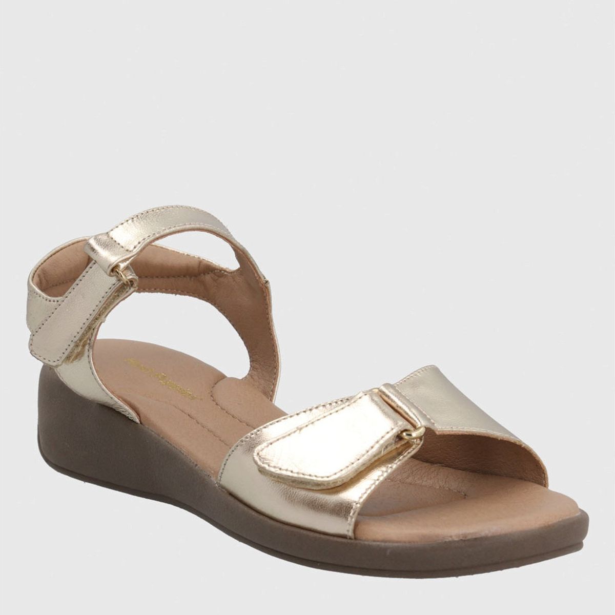 HUSH PUPPIES - Sandalia Mujer Cuero Dorado Hush Puppies