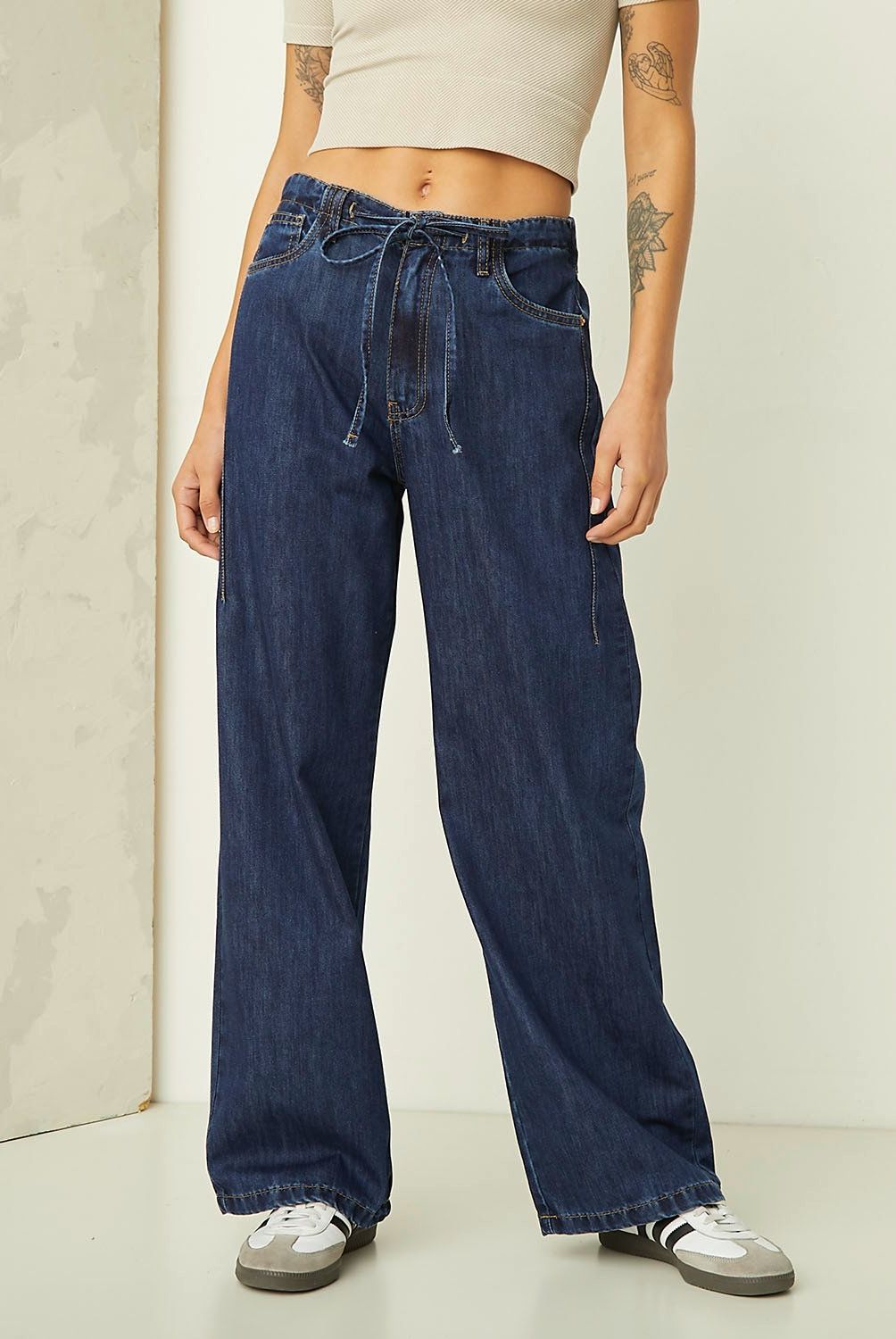 AMERICANINO - Jeans Pijamero Wide Leg Tiro Alto Mujer Americanino