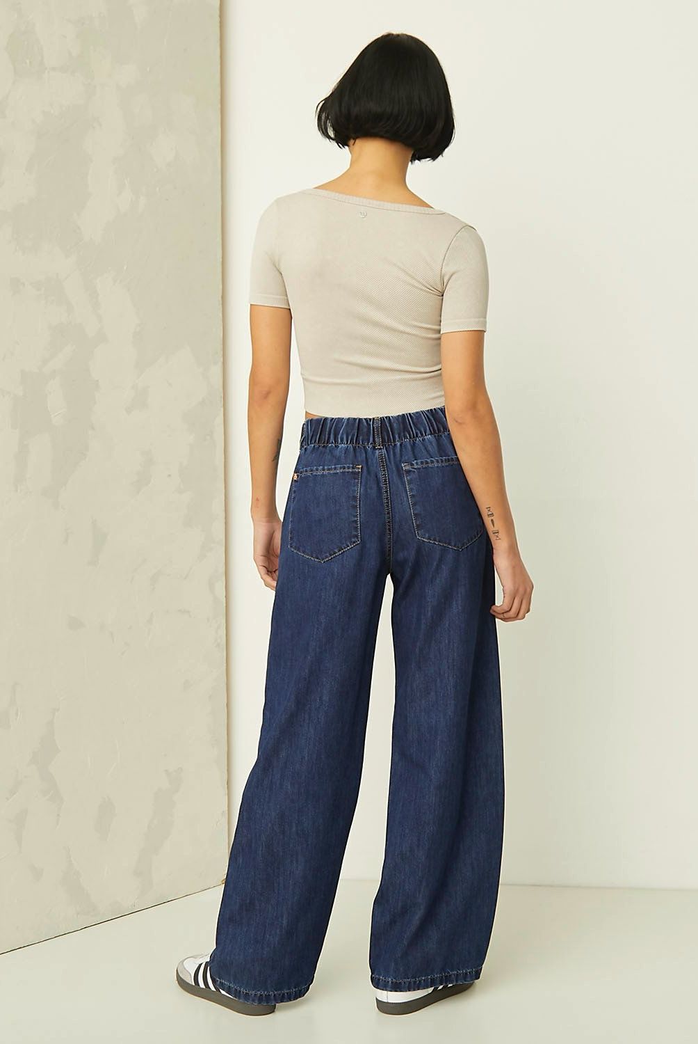 AMERICANINO - Jeans Pijamero Wide Leg Tiro Alto Mujer Americanino