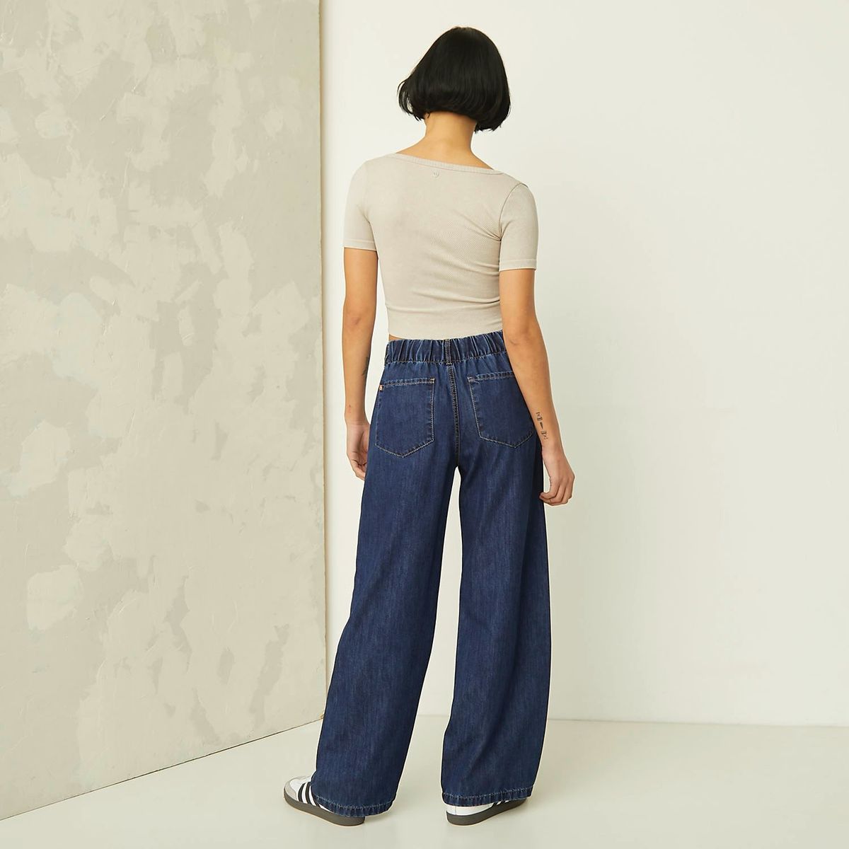 AMERICANINO - Jeans Pijamero Wide Leg Tiro Alto Mujer Americanino