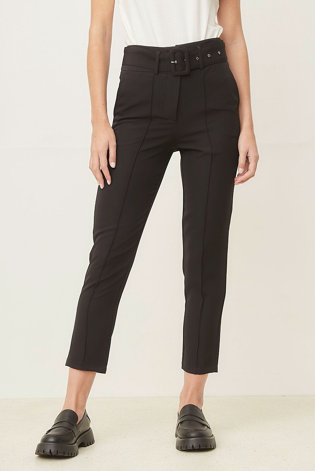 BASEMENT - Pantalón Sastre Carrot Cropped Mujer Basement