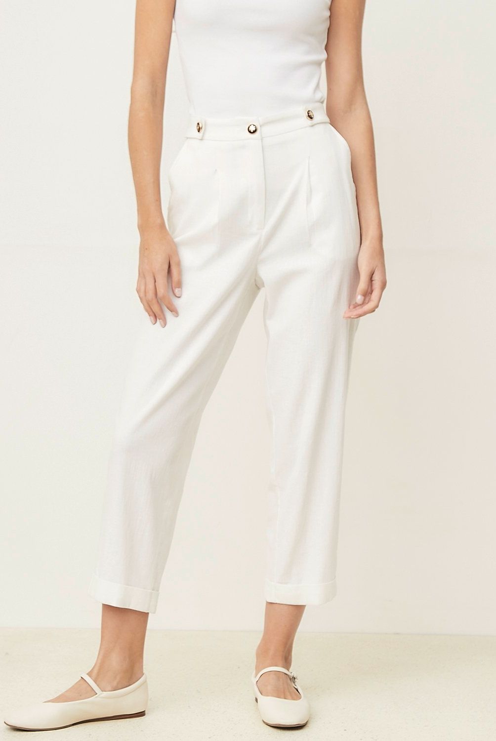 BASEMENT - Pantalón Sastre Carrot Cropped Basement Mujer