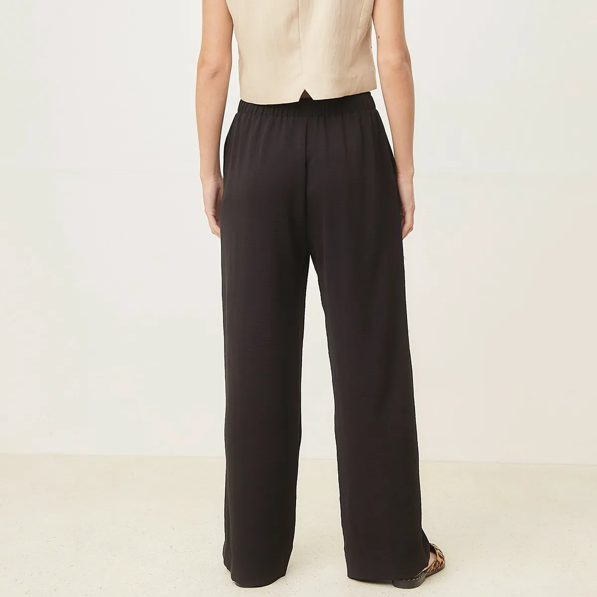 BASEMENT - Pantalón Pijamero Wide Leg Mujer Basement