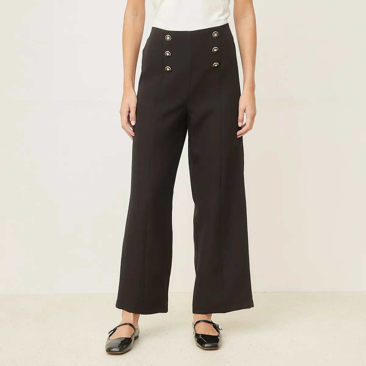 BASEMENT - Pantalón Sastre Wide Leg Mujer Basement