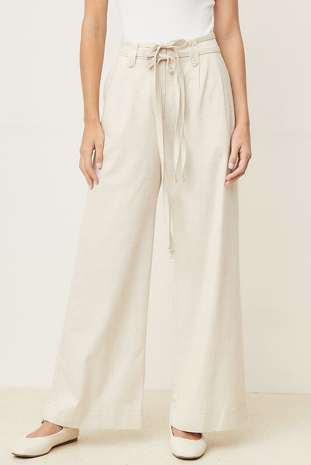 BASEMENT - Pantalón Sastre Wide Leg Mujer Basement