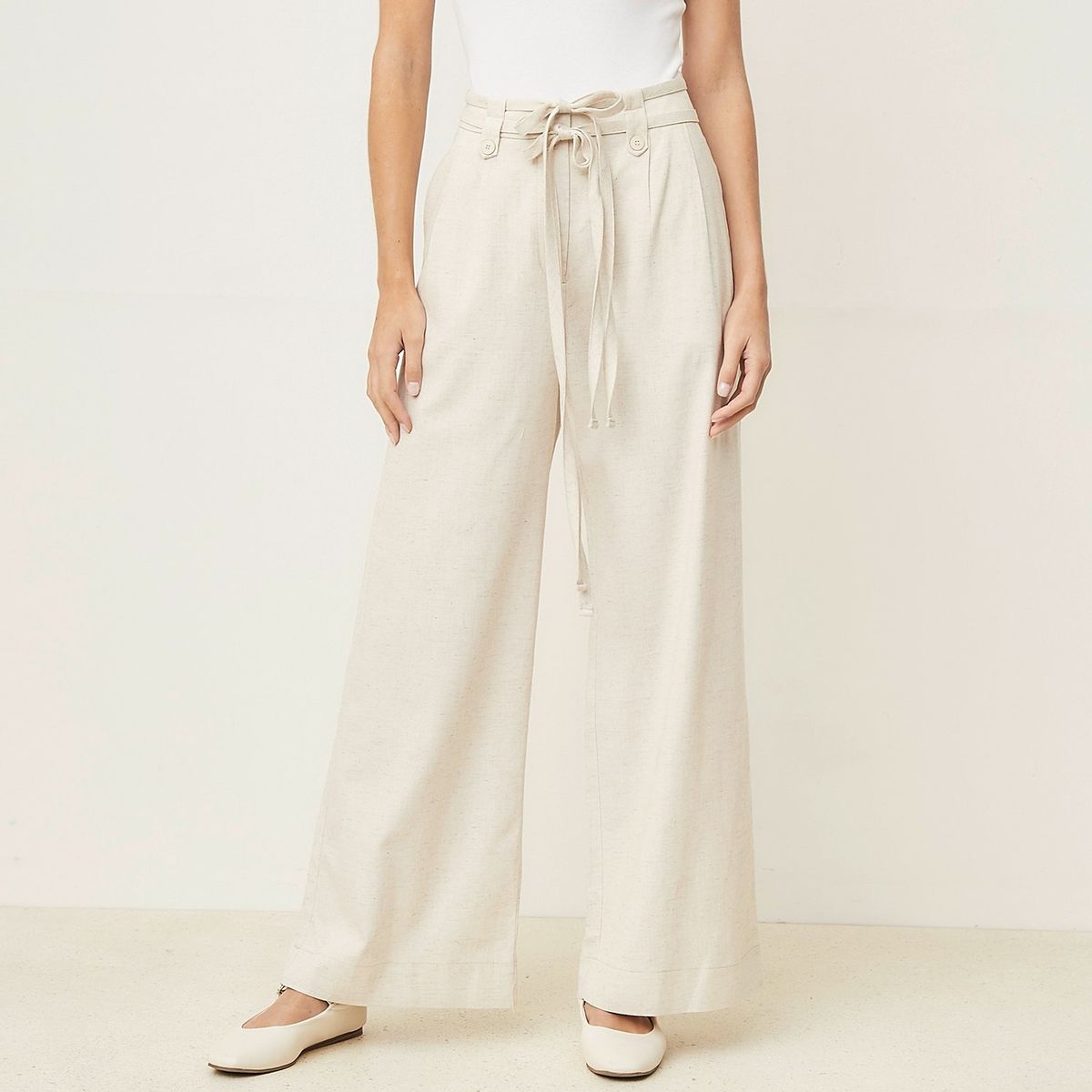 BASEMENT - Pantalón Sastre Wide Leg Mujer Basement