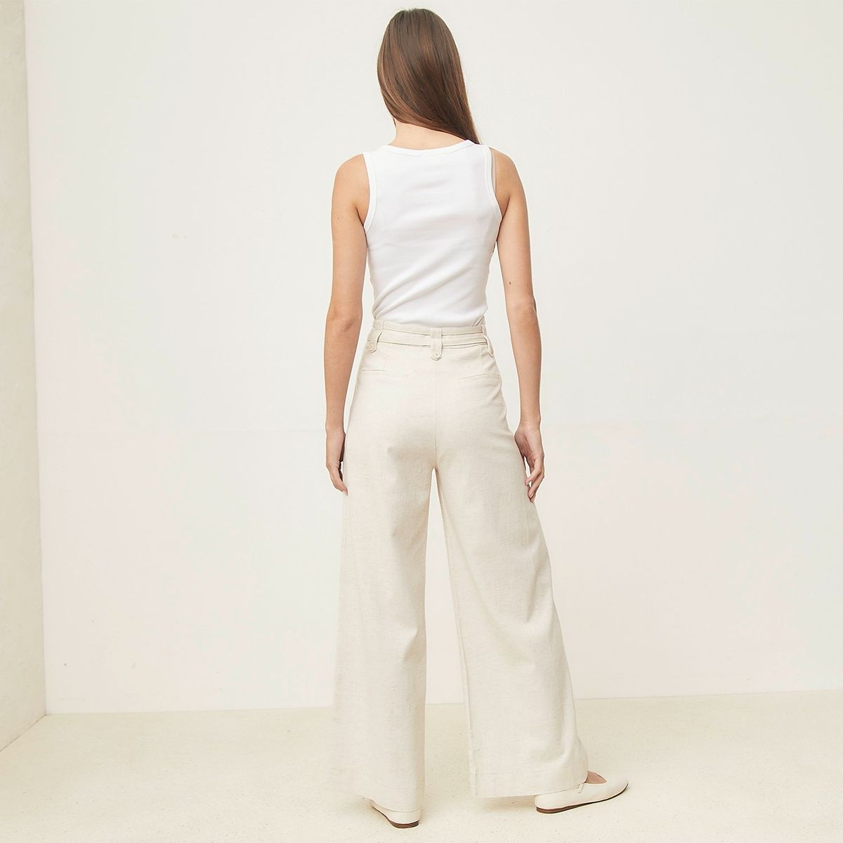 BASEMENT - Pantalón Sastre Wide Leg Mujer Basement