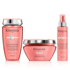 KERASTASE - Set Cuidado Del Color Shampoo + Máscara + Texturizante Para Cabello Fino a Medio Chroma Absolu