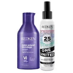 REDKEN - Set Matizador Cabello Rubio Color Extend Blondage Shampoo 300ml + One United 150ml