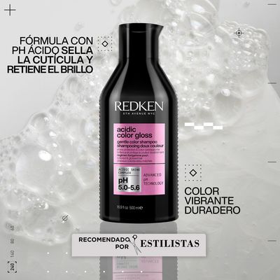 Imagen 2 del producto Set Xl Brillo Intenso Cabello Con Color Acidic Color Gloss Shampoo Sin Sulfatos 500Ml + Acondicionador 500Ml
