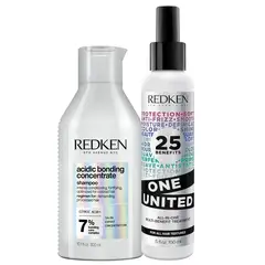 REDKEN - Set ABC Reparación Total Cabello Dañado Shampoo Sin Sulfats 300ml + One United 150ml