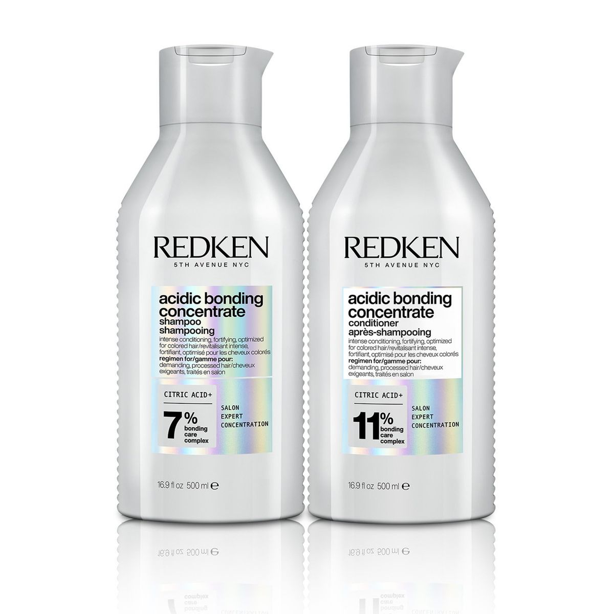 REDKEN - Set Xl Abc Reparación Total Cabello Dañado Acidic Bonding Concentrate Shampoo 500Ml + Acondicionador 500Ml Redken